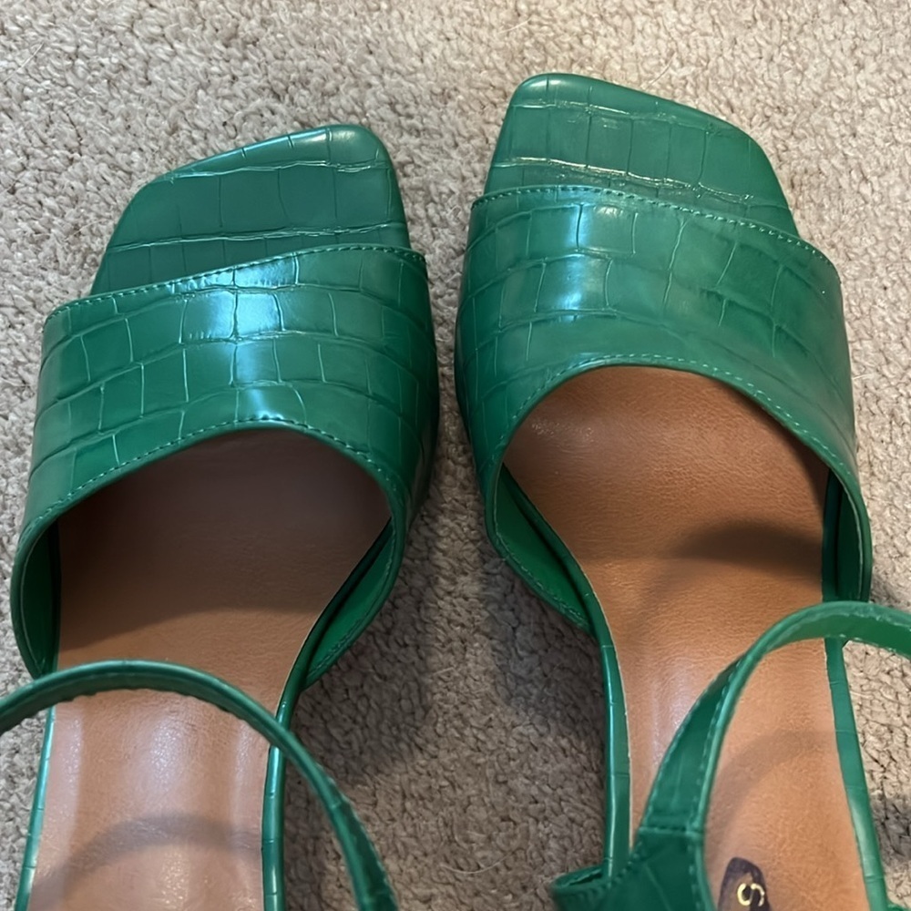 Maurices Emerald Green Croc-Embossed Sandals - Picture 5 of 5
